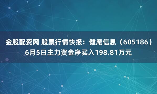金股配资网 股票行情快报：健麾信息（605186）6月5日主力资金净买入198.81万元