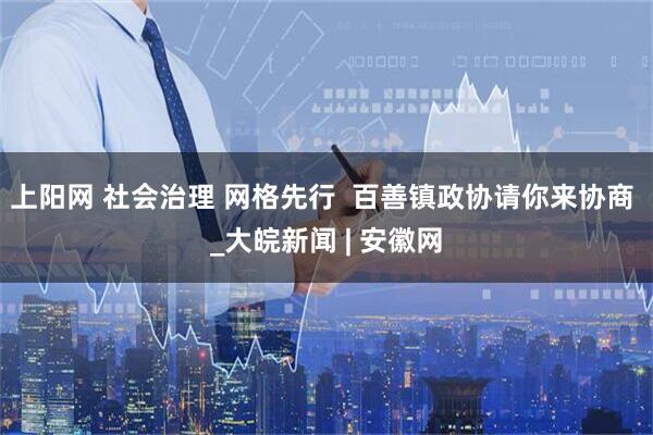上阳网 社会治理 网格先行  百善镇政协请你来协商 _大皖新闻 | 安徽网